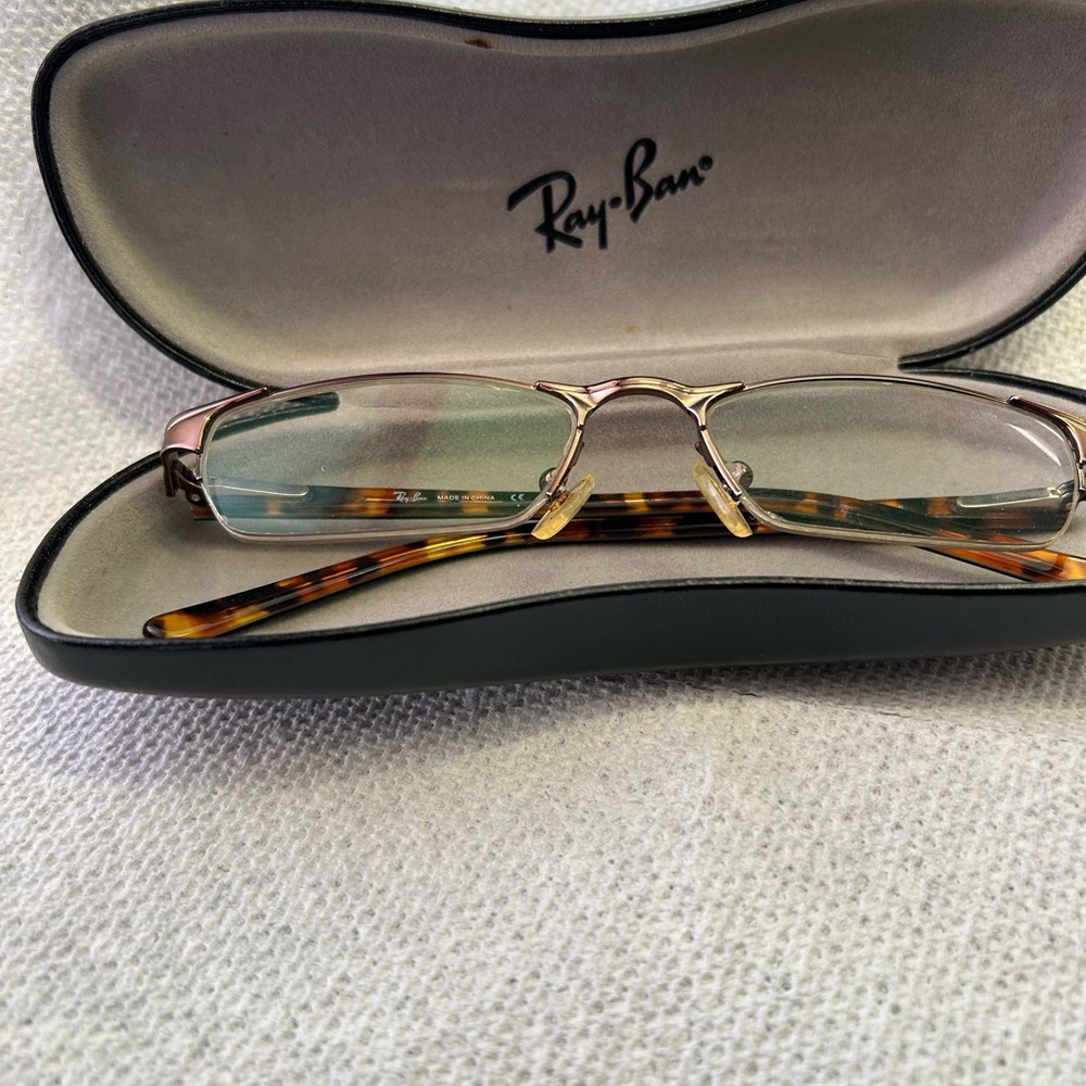 Ray-Ban Gold Frame Glasses with Tortoise Arms, unisex